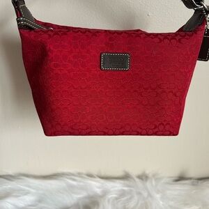 Coach Soho Signature Top Handle Mini Shoulder Bag Red